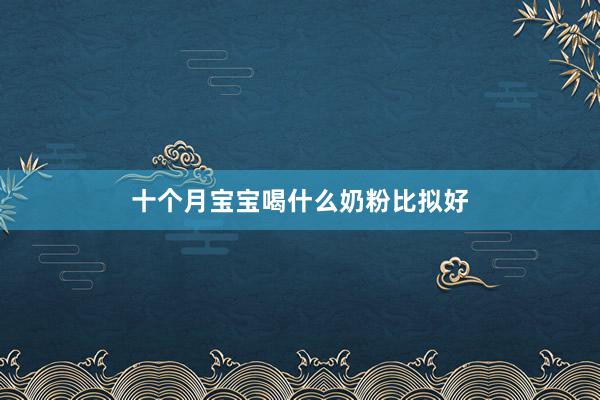 十个月宝宝喝什么奶粉比拟好