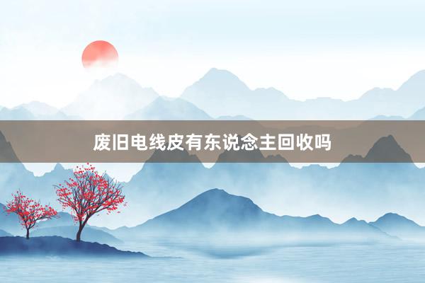 废旧电线皮有东说念主回收吗